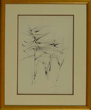 PLACIDE Laure (1917-2014) - Composition. Encre de 