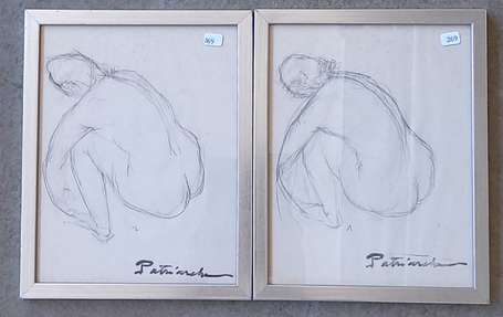 PATRIARCHE Gustave (1909-2001) Etude de nu assis. 