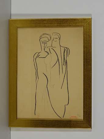 BOURGOINT Jean (1905-1966) - Couple mondain. Encre