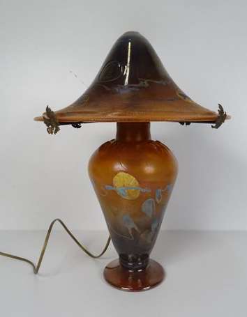 MATEUS Jean-Pierre Xxe - Lampe champignon en verre