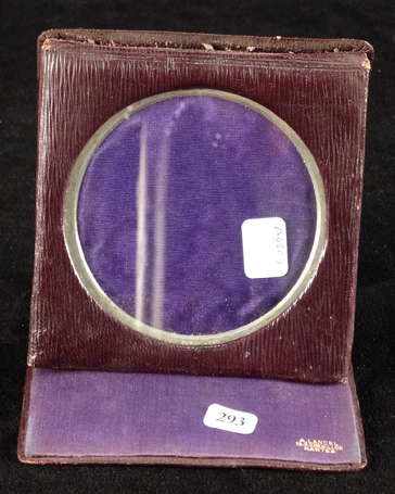 Étui porte photo en cuir, intérieur en satin 