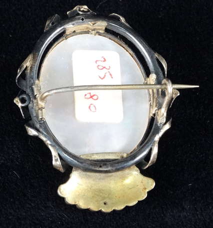 Broche XIXè en argent en partie vermeillé 