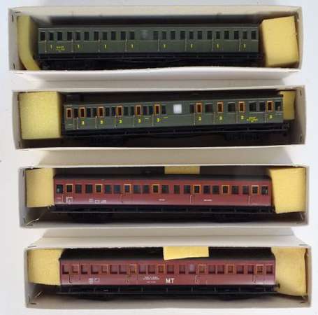 France Train en boite - lot de 4 voitures ref 