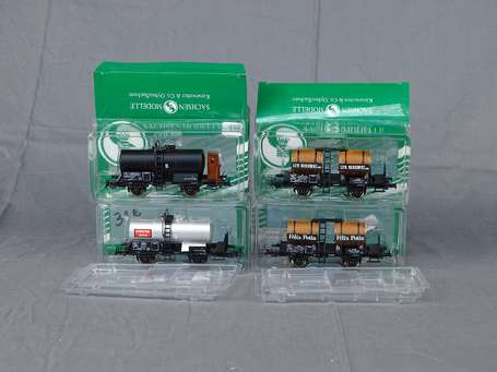 Sachsen model - Lot de 2 coffrets de 2 wagons , 