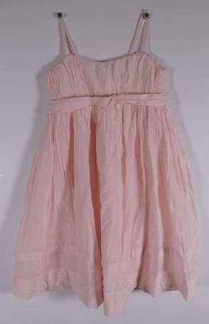 REPETTO - Robe à bretelles en soie et coton rose, 