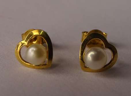 Paire de clous d'oreilles en or jaune 18K 