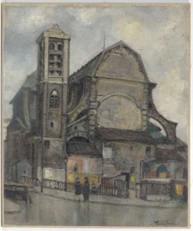 Andrey-Prevost Fernand (1890-1961) Parvis d'église