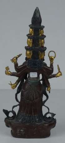 Tchenrezi Avalokiteshuara Sujet en bronze à 