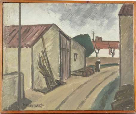 NASSIVET Paul (1904-1977) Ruelle animée Huile sur 