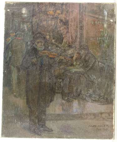 ADLER Jules (1865-1952) Le violoniste devant un 