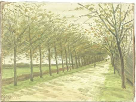 NASSIVET Paul (1904-1977) Allée bordée d'arbres 