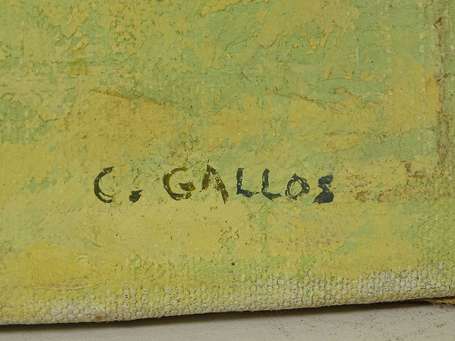 GALLOS C. Xxé Paysage. Huile sur toile signée en 