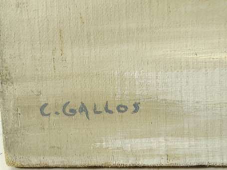 GALLOS C. Xxé Fleuve Huile sur toile signée en bas