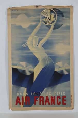 AIR France Dans tous les ciels, affiche illustrée 
