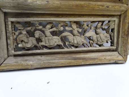 INDE - Paire de portes en bois ajouré et sculpté 