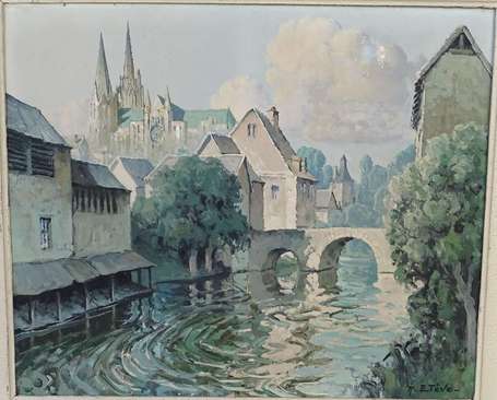 ETEVE Félix Raoul (1902-1967) - Paysage urbain au 