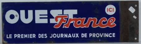 OUEST-FRANCE : Plaque émaillée plate à équerre 