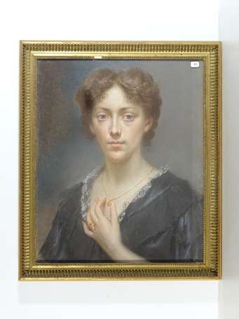 VAUBOIS (Fin XIXe s) Buste de femme- Pastel signé 