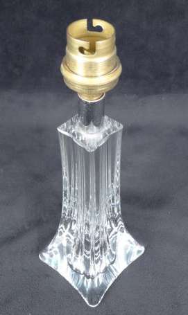 SAINT LOUIS - Pied de lampe en cristal (Ht : 24,5 