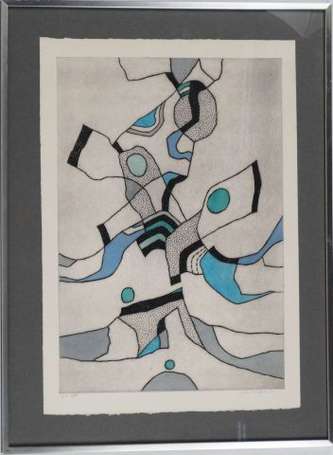 Morin Jorj 1909-1995 Abstraction Eau-forte et 