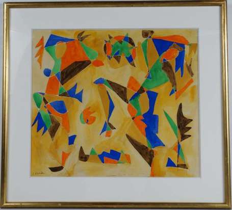 Pescher Emile (1911-1971) Abstraction. Aquarelle. 