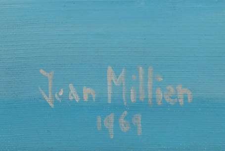 MILLIEN Jean (1918-1998) - Le port. Huile sur 