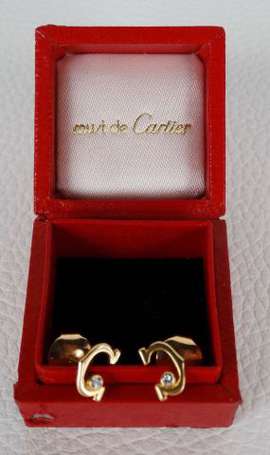 CARTIER - Boucles collection C en or jaune et 