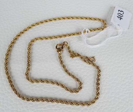 Collier en or jaune maille torsade - Poids: 13,5 
