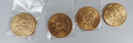4 pièces de 50 pesos or 900/1000è 1821-1947