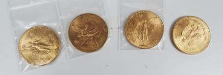 4 pièces de 50 pesos or 900/1000è 1821-1947