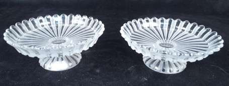 BACCARAT - Paire de coupelles dur pied en cristal 