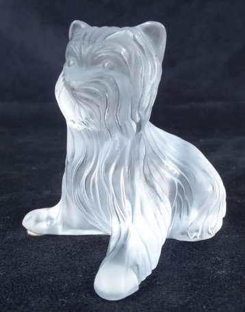 LALIQUE France- Sujet chien en cristal - Ht: 9 cm