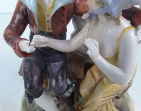 Capodimonte - Groupe en porcelaine polychrome, 2 