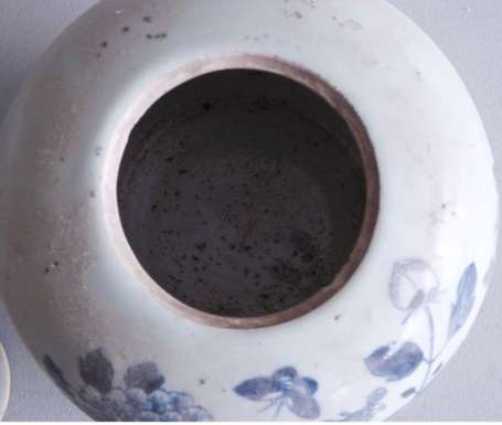 Chine. Pot couvert à gingembre en porcelaine à 