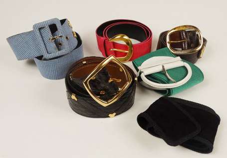 Lot de 6 ceintures vintage dont Christian Dior, 