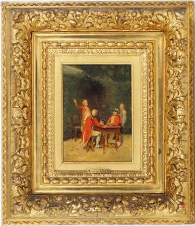 Blum Maurice (1832-1909) Repas d'officiers. Huile 