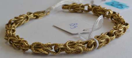 Bracelet maille entrelacée ciselée en vermeil 