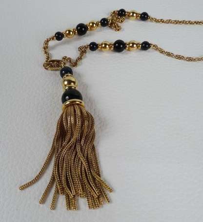 Sautoir en or jaune avec alternance de perles d'or