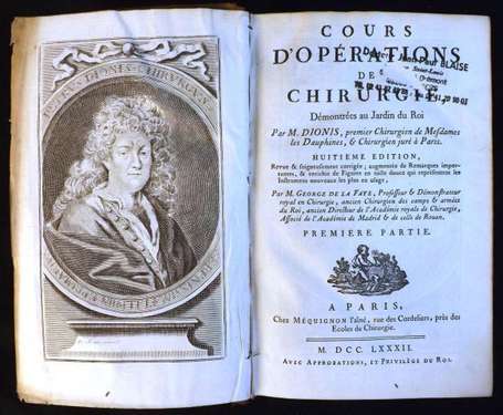 DIONIS Pierre Cours d'opérations de chirurgie, 