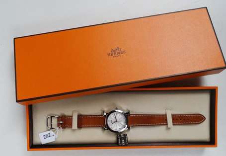 HERMES - Montre Heure H ronde pour dame. Bracelet 