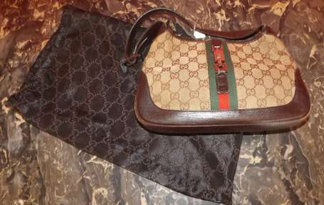 GUCCI - Sac à main en toile siglée GG et cuir 