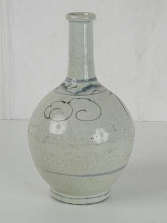 JAPON Vase bouteille, début XX éme H. 28 cm