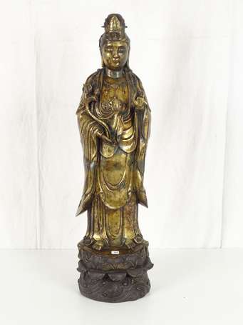 CHINE Guanyin en bronze, moderne, H. 69 cm