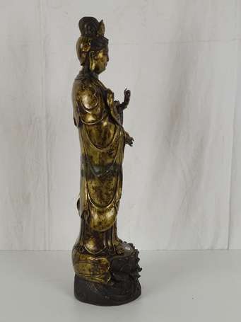 CHINE Guanyin en bronze, moderne, H. 69 cm