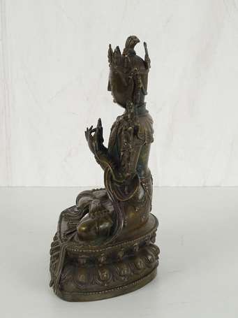 CHINE BODHISATTVA figure rare bronze  Moderne H. 