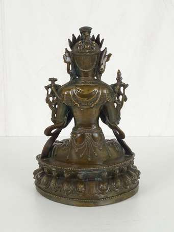 CHINE BODHISATTVA figure rare bronze  Moderne H. 