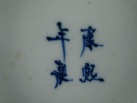 CHINE - Grand bol en porcelaine blanc et bleu 