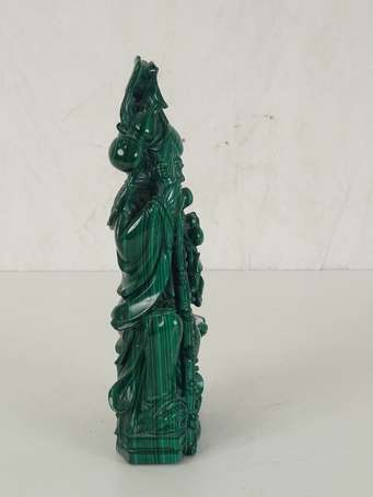 CHINE Shoulao sujet en malachite H. 23,5 cm (petit