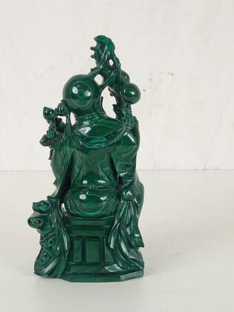 CHINE Shoulao sujet en malachite H. 23,5 cm (petit