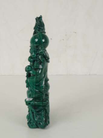 CHINE Shoulao sujet en malachite H. 23,5 cm (petit